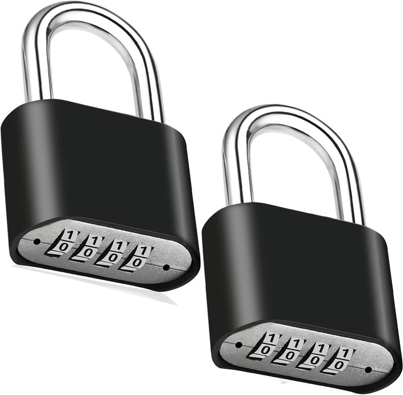 Faburo 2pcs Combination Lock, 4-Digit Heavy Duty Combo Lock, Combination Padlock Outdoor Waterproof Gate Locks for Outdoor Fence, Locker, Sheds, Gym, Gate Hasps (2pcs, Short Shackle) - Image 1